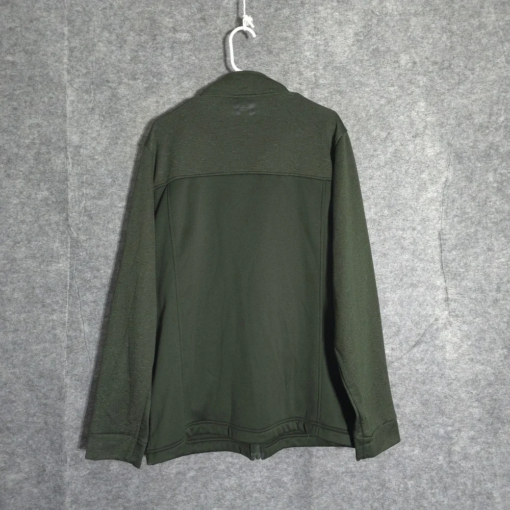 Under Armour ColdGear Jacket Mens XL Green Full Zip Loose Fit Mock Neck 15484